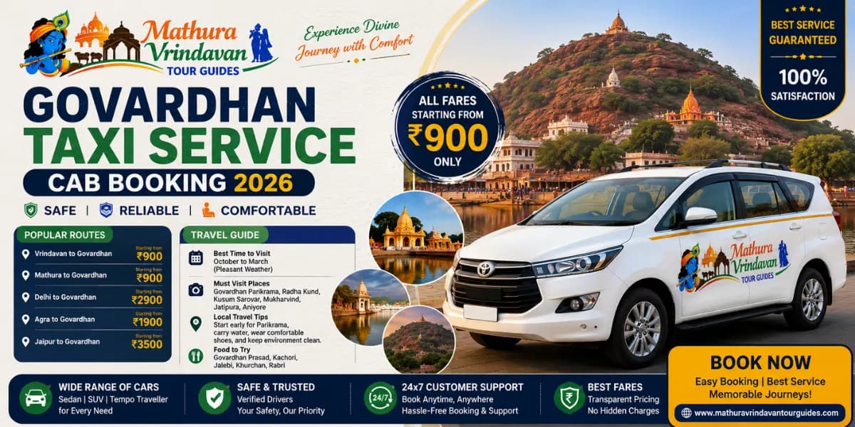 Govardhan Taxi from Mathura Vrindavan — Parikrama Tour AC Cab