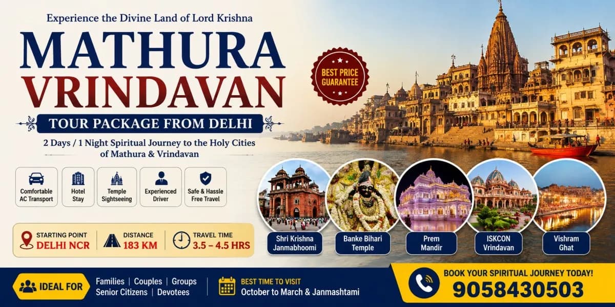 Mathura Vrindavan Tour Package from Delhi (2026): Best 2 Days Itinerary, Price, Temples & Travel Guide