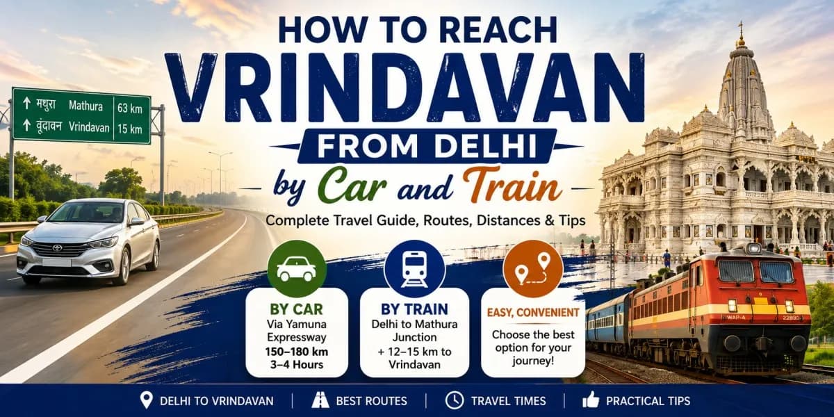 How to Reach Vrindavan from Delhi by Car and Train