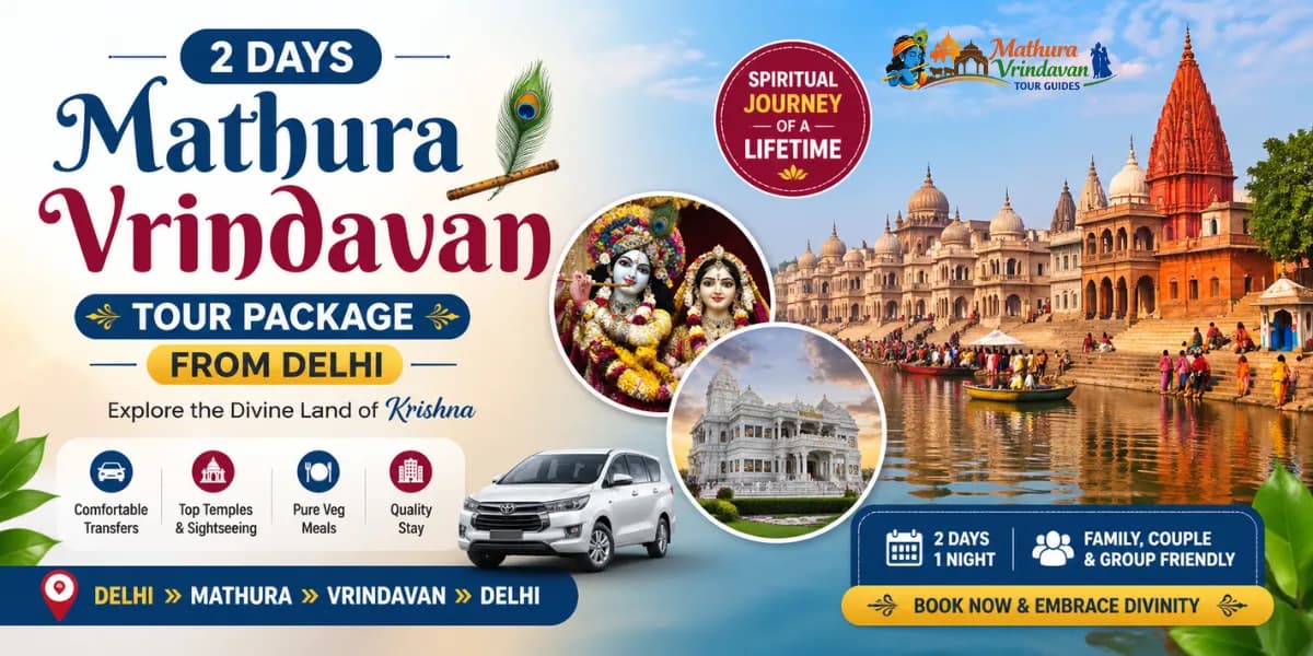 Beautiful evening aarti at Prem Mandir included in Mathura Vrindavan 2 days tour from Delhi itinerary