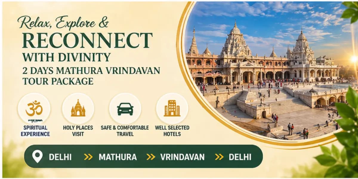 Pilgrims exploring Banke Bihari Temple on a well-planned 2 days Mathura Vrindavan tour package from Delhi
