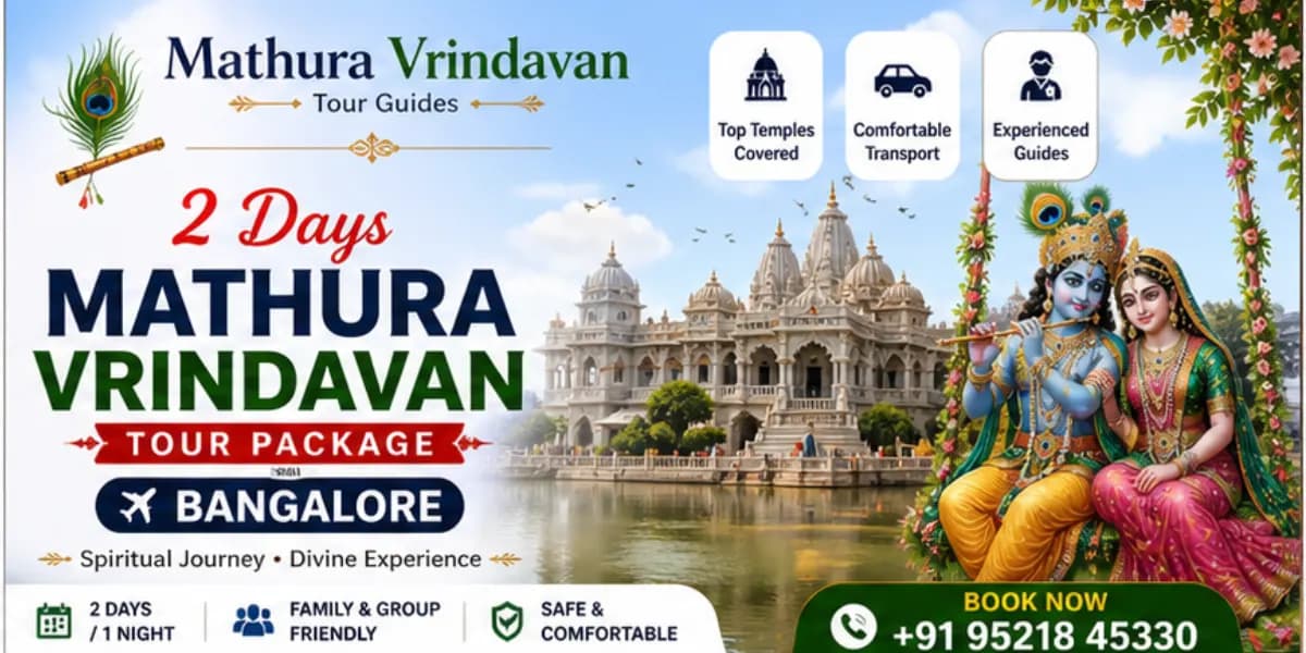 2 days Mathura Vrindavan tour package from Bangalore with Krishna Janmabhoomi temple view
