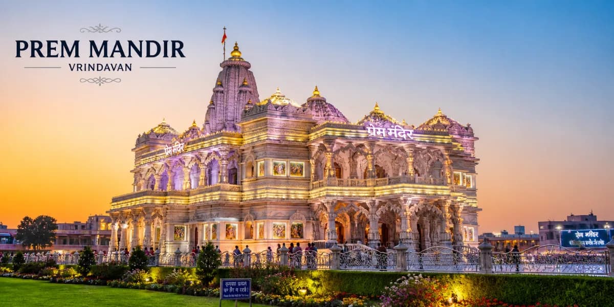 Same Day Gokul Mathura Vrindavan Tour from Delhi travel image with Prem Mandir and spiritual destinations